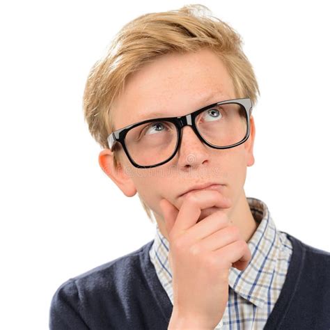 nerd stock photo|nerd thinking stock image.